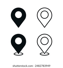 Pin Location Icon Set Vector Design.