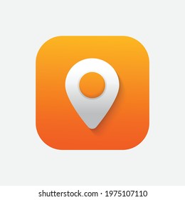 Pin Location Icon with Shadow