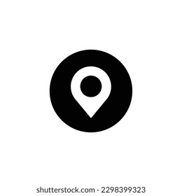 pin location icon share location sign position round black background