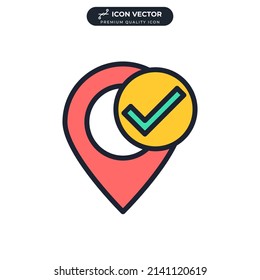 pin location icon symbol template for graphic and web design collection logo vector illustration