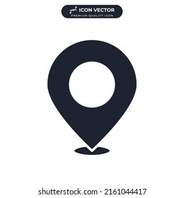 pin location icon symbol template for graphic and web design collection logo vector illustration
