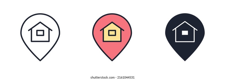 pin location icon symbol template for graphic and web design collection logo vector illustration