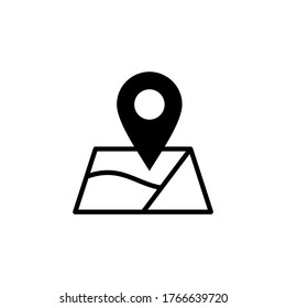 Pin location icon symbol vector isolated on white background