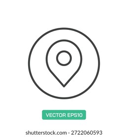 Pin Location icon. Thin line icon vector