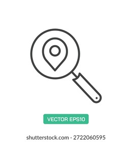 Pin Location icon. Thin line icon vector