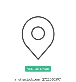 Pin Location icon. Thin line icon vector
