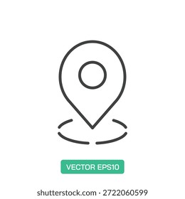 Pin Location icon. Thin line icon vector