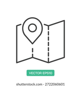 Pin Location icon. Thin line icon vector