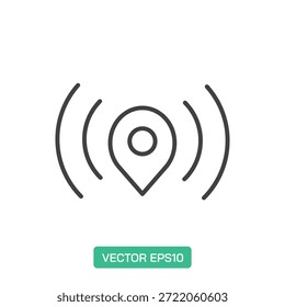 Pin Location icon. Thin line icon vector