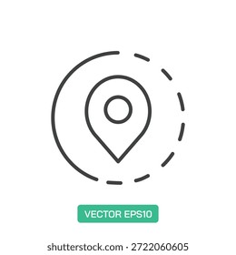 Pin Location icon. Thin line icon vector
