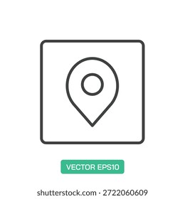 Pin Location icon. Thin line icon vector