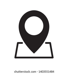 Pin location icon in trendy flat style design. Vector graphic illustration. Pin symbol for website design, logo, app, and ui. EPS 10.