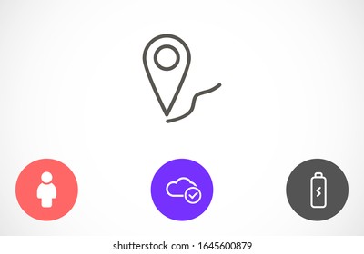 Pin Location Icon Vector 