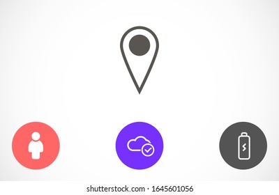 Pin Location Icon Vector 