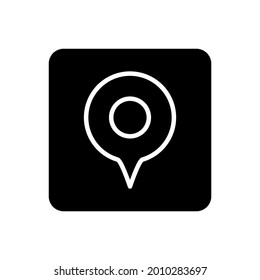 Pin location icon vector filled square style