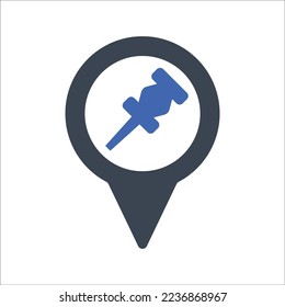 Icono de ubicación de anclaje, Vector Graphics