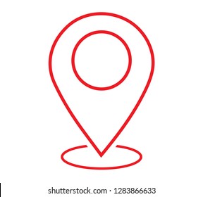 Pin location icon. Vector illustration.