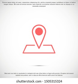 Pin Location Icon Vector Illustration Pin flat point logo vector illustration. Gps pointer mark. Location Map icon on white background Map pointer icon. GPS location symbol