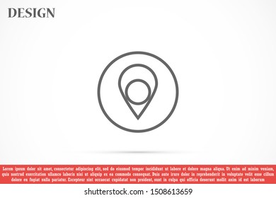 Pin Location Icon Vector Illustration Pin flat point logo vector illustration. Gps pointer mark. Location Map icon on white background Map pointer icon. GPS location symbol