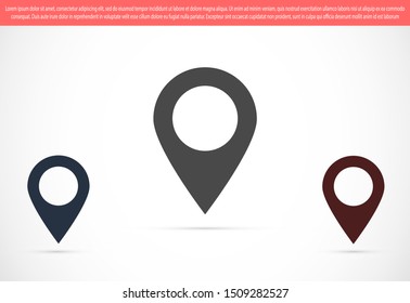 Pin Location Icon Vector Illustration Pin flat point logo vector illustration. Gps pointer mark. Location Map icon on white background Map pointer icon. GPS location symbol