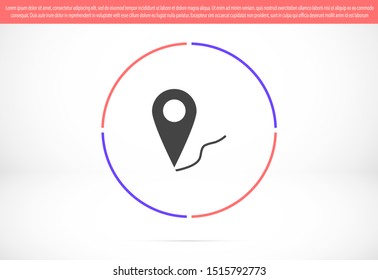 Pin Location Icon Vector Illustration Pin flat point logo vector illustration. Gps pointer mark. Location Map icon on white background Map pointer icon. GPS location symbol
