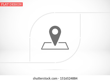 Pin Location Icon Vector Illustration Pin flat point logo vector illustration. Gps pointer mark. Location Map icon on white background Map pointer icon. GPS location symbol