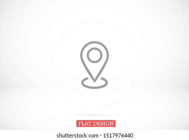 Pin Location Icon Vector Illustration Pin flat point logo vector illustration. Gps pointer mark. Location Map icon on white background Map pointer icon. GPS location symbol