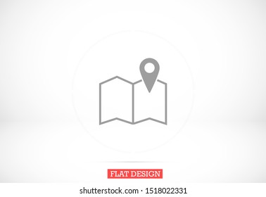 Pin Location Icon Vector Illustration Pin flat point logo vector illustration. Gps pointer mark. Location Map icon on white background Map pointer icon. GPS location symbol