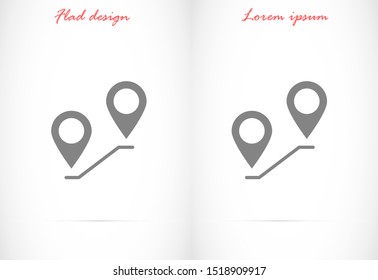 Pin Location Icon Vector Illustration Pin flat point logo vector illustration. Gps pointer mark.