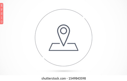 Pin Location Icon Vector Illustration Pin flat point logo vector illustration. Gps pointer mark. Location Map icon on white background Map pointer icon. GPS location symbol