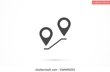 Pin Location Icon Vector Illustration Pin flat point logo vector illustration. Gps pointer mark. Location Map icon on white background Map pointer icon. GPS location symbol