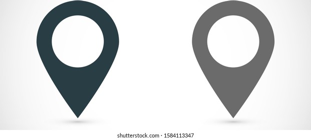 Pin Location Icon Vector Illustration Pin flat point logo vector illustration. Gps pointer mark. Location Map icon on white background Map pointer icon. GPS location symbol