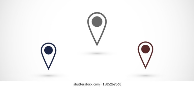 Pin Location Icon Vector Illustration Pin flat point logo vector illustration. Gps pointer mark. Location Map icon on white background Map pointer icon. GPS location symbol