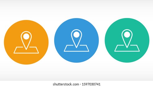 Pin Location Icon Vector Illustration Pin flat point logo vector illustration. Gps pointer mark. Location Map icon on white background Map pointer icon. GPS location symbol