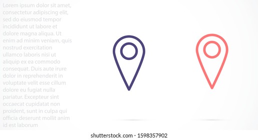 Pin Location Icon Vector Illustration Pin flat point logo vector illustration. Gps pointer mark. Location Map icon on white background Map pointer icon. GPS location symbol