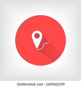 Pin Location Icon Vector Illustration Pin flat point logo vector illustration. Gps pointer mark. Location Map icon on white background Map pointer icon. GPS location symbol