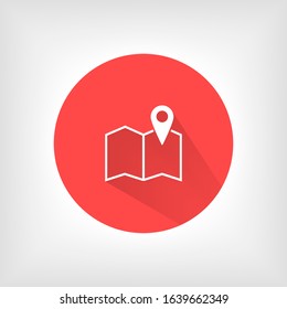 Pin Location Icon Vector Illustration Pin flat point logo vector illustration. Gps pointer mark. Location Map icon on white background Map pointer icon. GPS location symbol