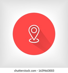 Pin Location Icon Vector Illustration Pin flat point logo vector illustration. Gps pointer mark. Location Map icon on white background Map pointer icon. GPS location symbol