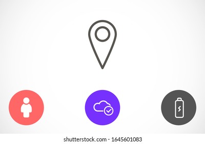 Pin Location Icon Vector Illustration Pin flat point logo vector illustration. Gps pointer mark. Location Map icon on white background Map pointer icon. GPS location symbol