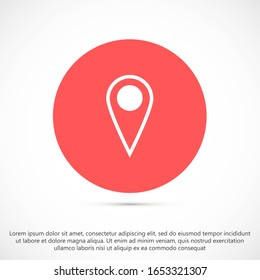 Icono de localización de clavijas Ilustración Ilustración de clavija plana ilustración vectorial de punto plano. Marca de puntero Gps. Icono de mapa de ubicación en el icono de puntero de mapa de fondo blanco. Símbolo de localización GPS