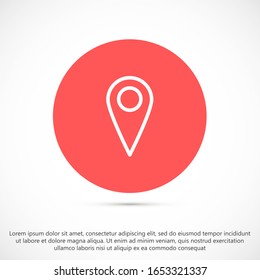 Pin Location Icon Vector Illustration Pin flat point logo vector illustration. Gps pointer mark. Location Map icon on white background Map pointer icon. GPS location symbol