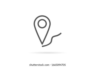 Pin Location Icon Vector Illustration Pin flat point logo vector illustration. Gps pointer mark. Location Map icon on white background Map pointer icon. GPS location symbol