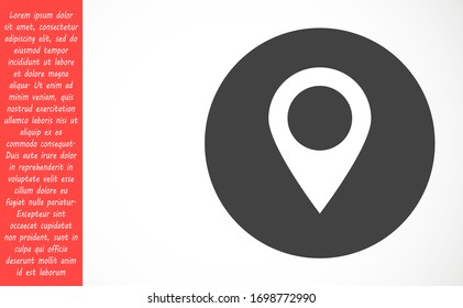 Pin Location Icon Vector Illustration Pin flat point logo vector illustration. Gps pointer mark. Location Map icon on white background Map pointer icon. GPS location symbol
