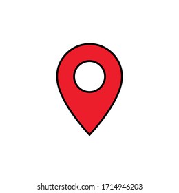 Pin location icon vector isolated on white background
