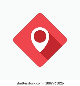 Pin Location Icon - Vector Logo Template