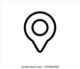 Pin-Location-Symbol, Vektorgrafik auf weißem Hintergrund