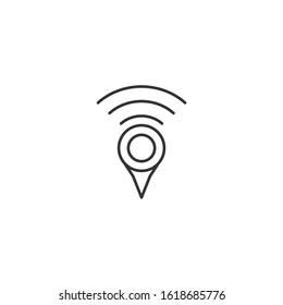 Pin location Icon vector sign isolated for graphic and web design. Map pointer symbol template color editable on white background