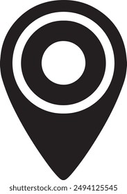icono de ubicación de pin silueta de Vector fondo blanco