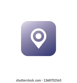 Pin location icon with violet background 
