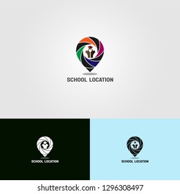 pin location icons templates, vector logo for business corporate, school, students,campus,illustrations -vector